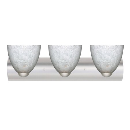 Besa Lighting Sasha Vanity, Carrera, Satin Nickel Finish, 3x60W Incandescent 3WZ-757219-SN